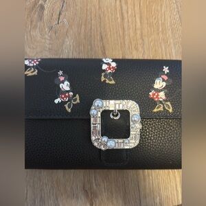 New Kate Spade Disney Parks Minnie Mouse Leather Wallet Crossbody Bag Buckle